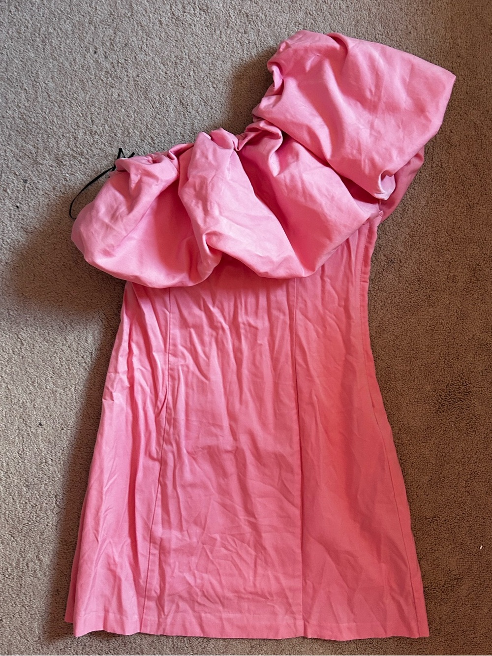 H&M Pink One-Shoulder Ruffle Mini Dress (Retail $50) - Picture 2 of 4